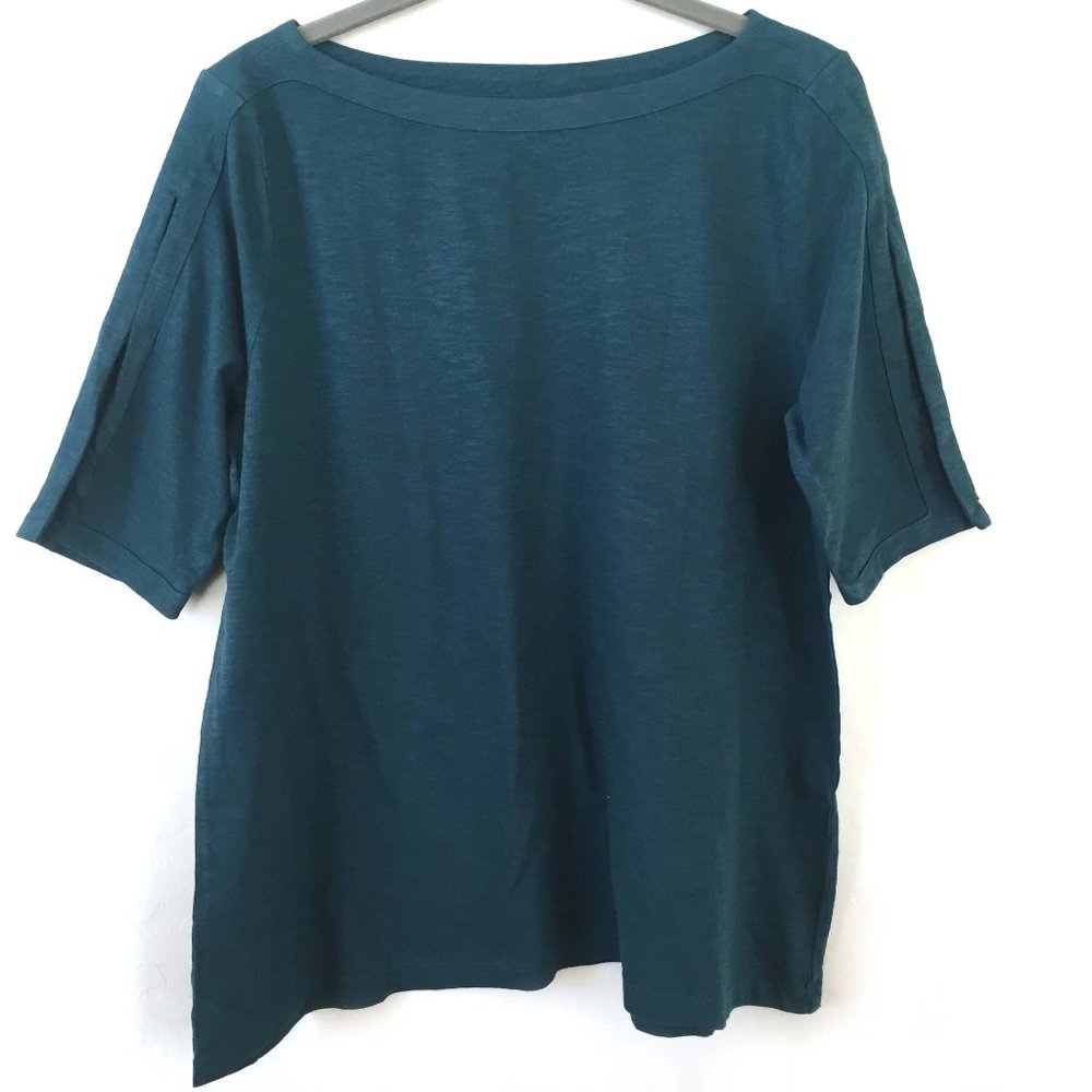 COPY - Ann Taylor Loft Teal Soft Split Sleeve knit top